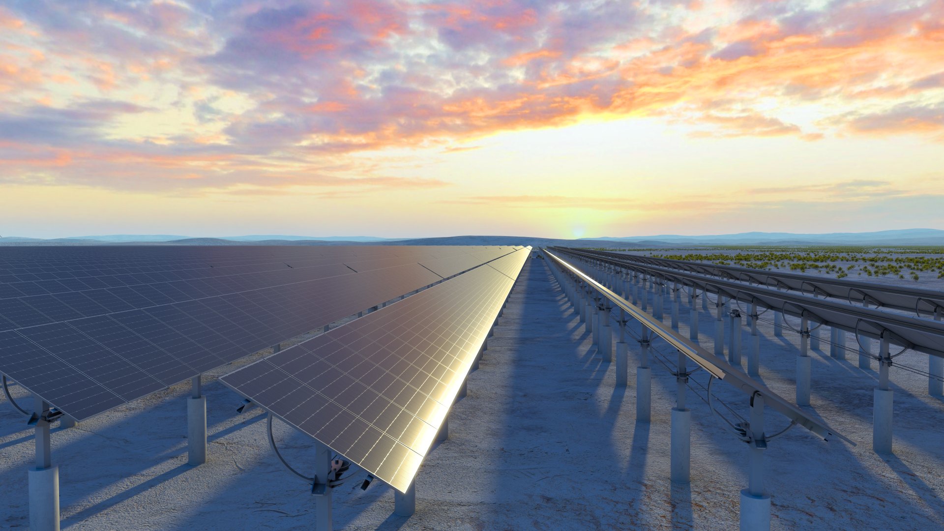Utility-scale PV plants on desert and open water sites